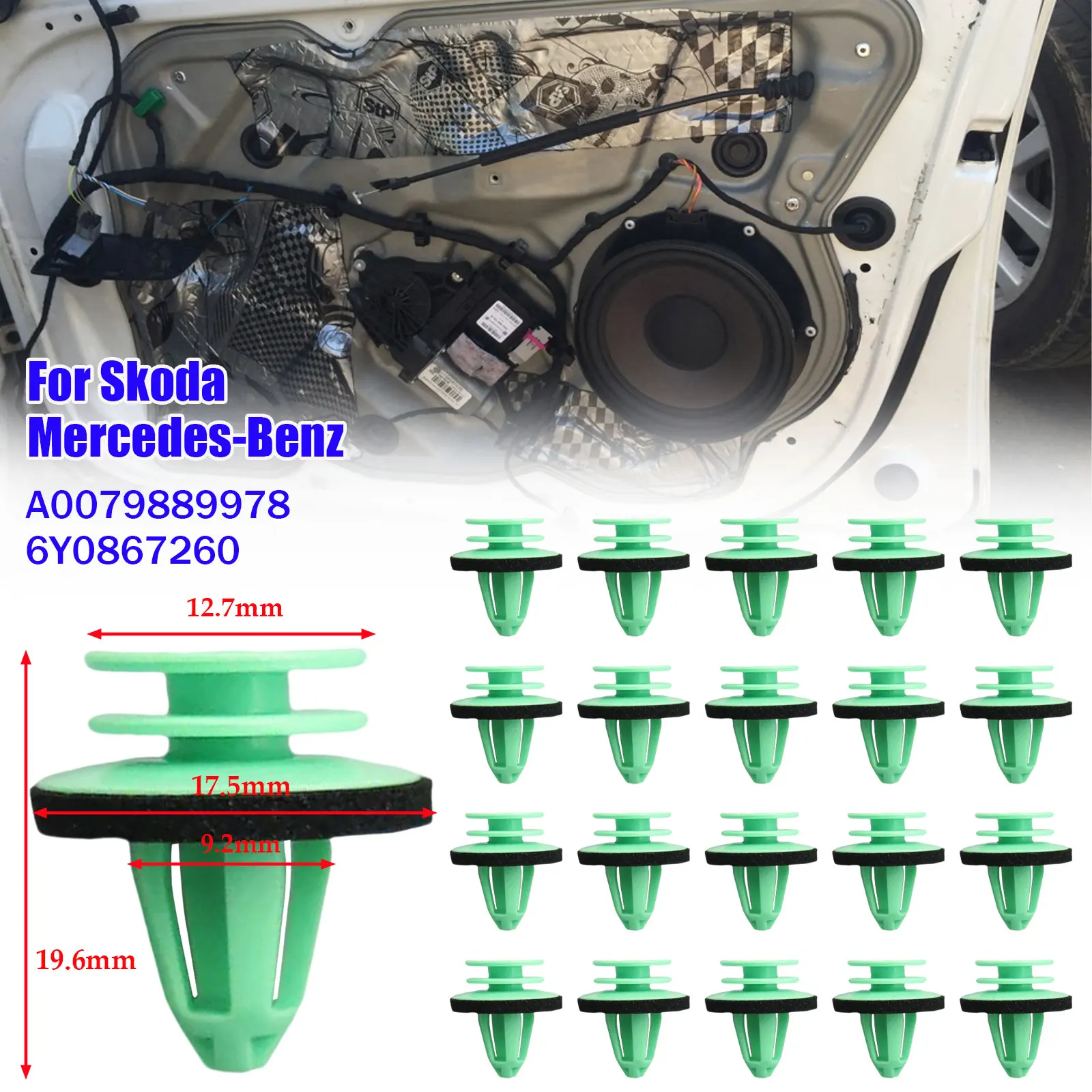 

Door Panel Trim Clips Fasteners Interior Pillar Trim Clip Retainer A0079889978 6Y0867260 For Skoda Fabia Octavia Mercedes-Benz