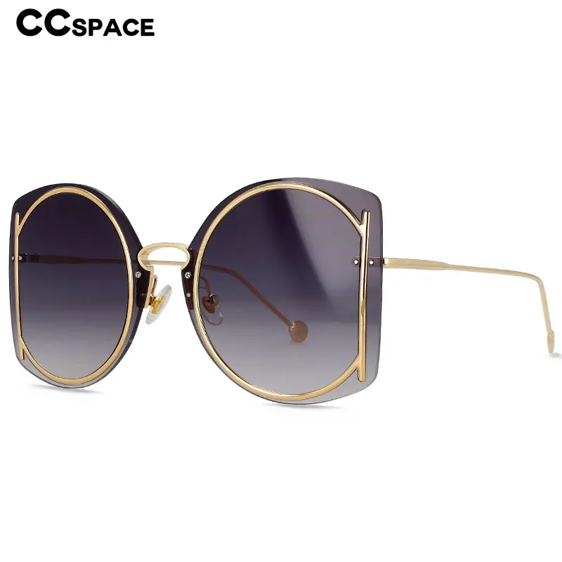 47048 New Luxurious Sunglasses Women Brand Designer Rimless Sun Glasses Gradient Lens Uv400 Colorful Mirror Fashion Eyewear