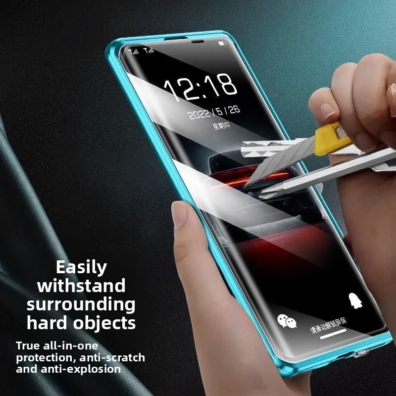Etui na OnePlus 15R Ace6 Ace 6T Luksusowe dwustronne szkło hartowane Pełne pokrycie Skórzane etui na Ace 6T Odporne na wstrząsy z bumperem — zdjęcie produktu 4
