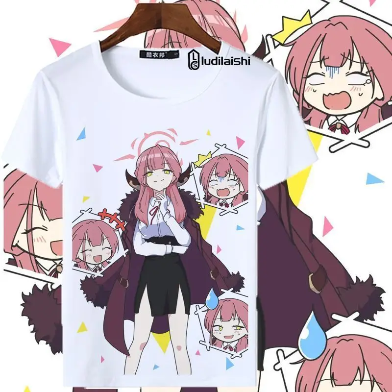 Anime Blue Archive Rikuhachima Aru HayaseYūka Cosplay Printed Short Sleeve T-Shirt Casual Tee Fashion Shirts Versatile in Summer