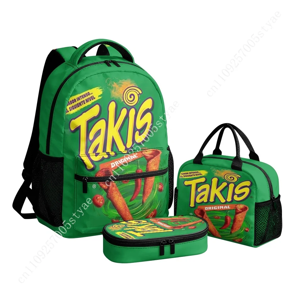 TAKIS Mexican Snacks Custom Leisure All-Over Print 3-Piece Backpack Set (Includes Backpack, Lunch Bag, and Pencil Case)