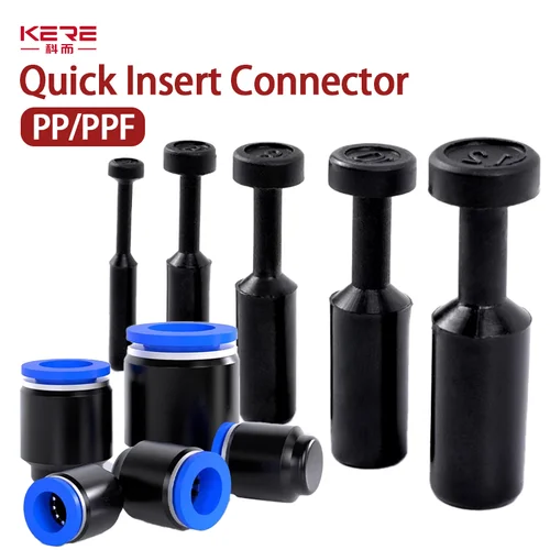 Accesorios de enchufe neumático de 20/50 piezas, Ajuste rápido de nailon PP PPF 4/6/8/10/12mm, tubo de manguera, ajuste de empuje, sello a prueba de polvo, conector de línea de aire