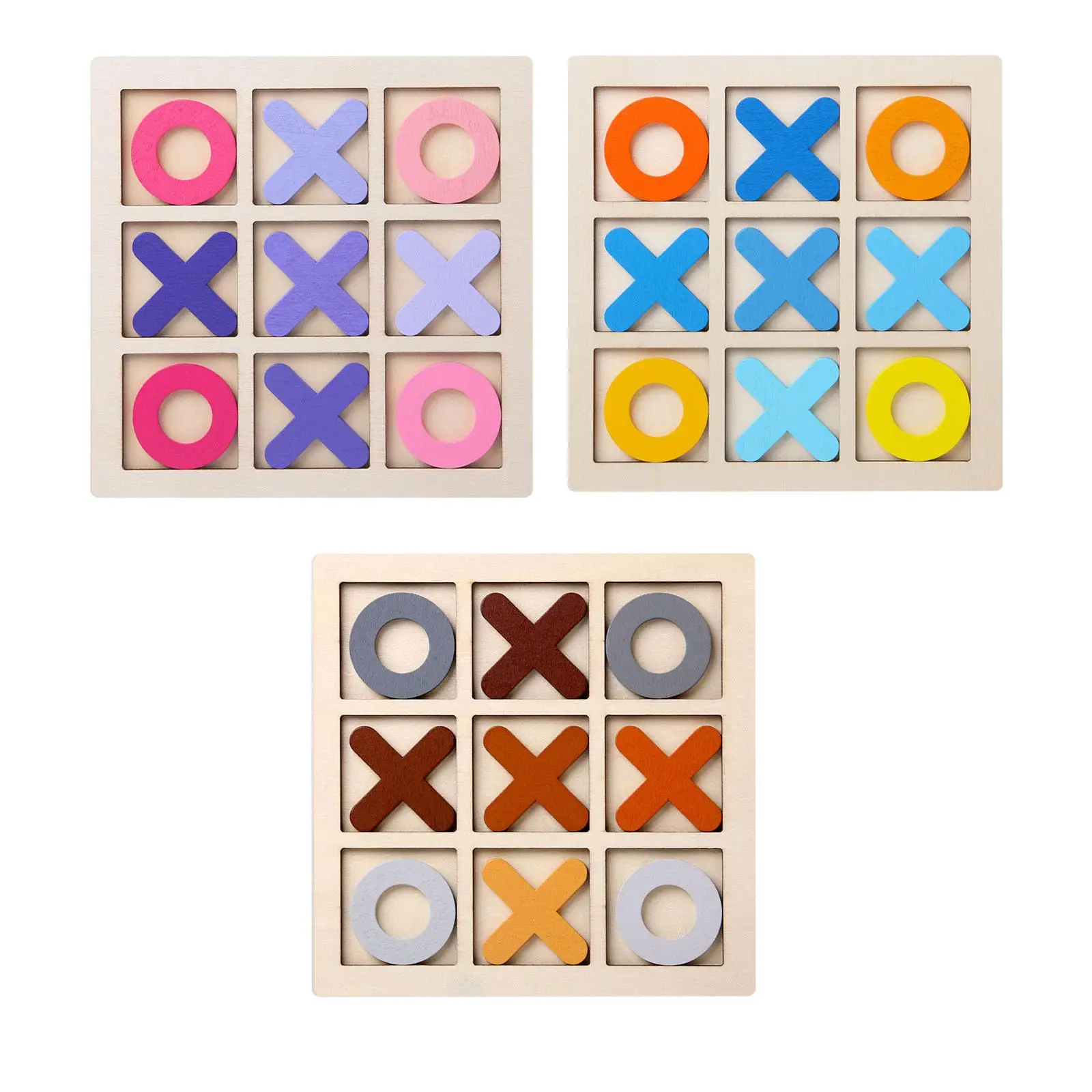 Gioco da tavolo per famiglie in legno Tic TAC Toe per bambini adulti all'aperto al coperto