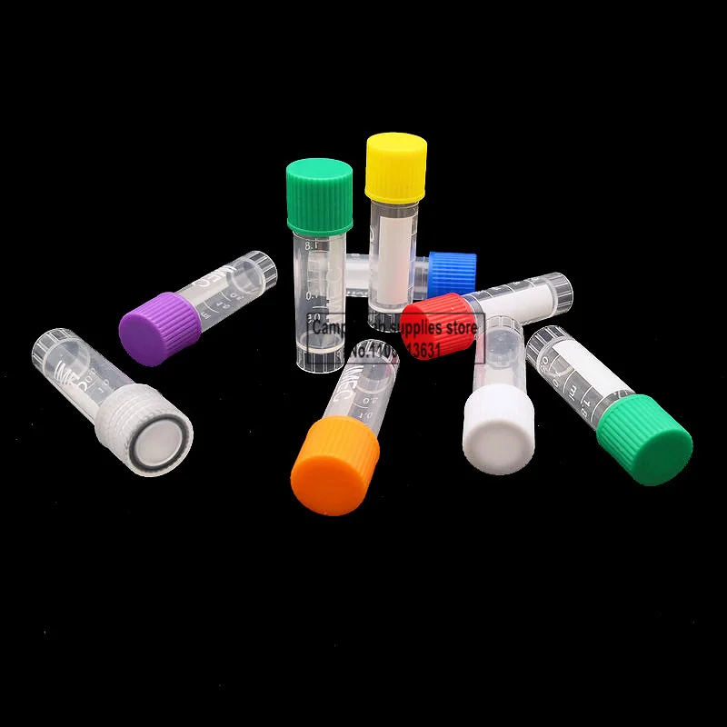 50pcs/lot Laboratory 1.8ml Plastic Scaled Freezing Tube, Preservative Sample Cryovial