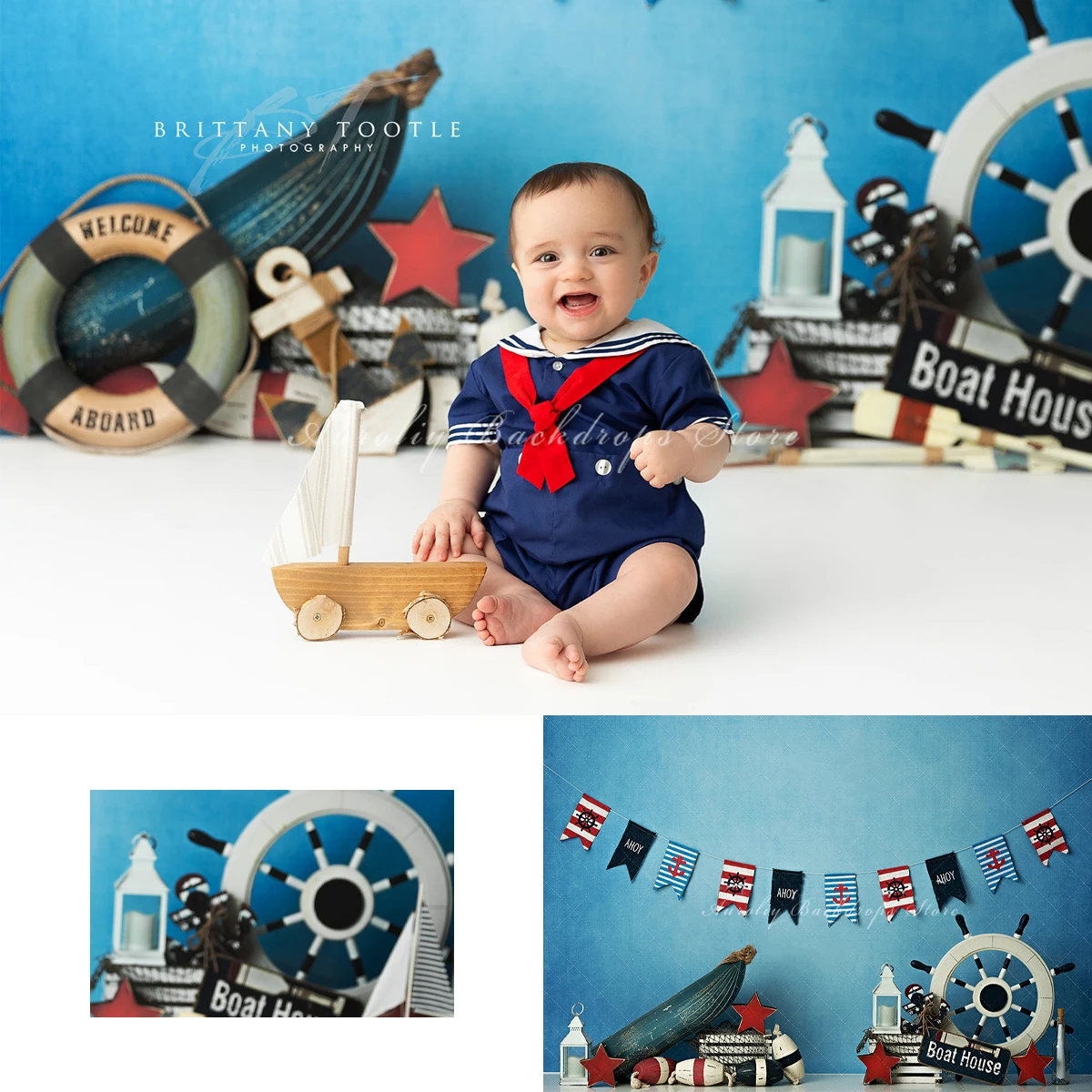 

Sailor Long Voyage Backgrounds Cake Smash Kids Adult Photography Props Child Baby Decors Summer Boat House Photo Backdrops