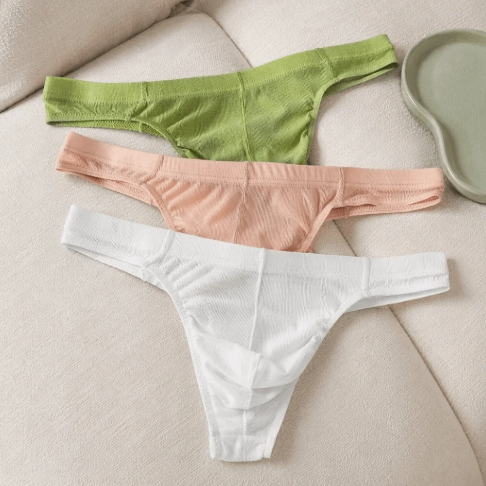Soft Low Waist Men Mesh Thongs Transparent Underpants Men's Panties T-back Underwear Male Briefs Sports
