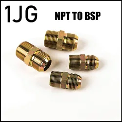 Conector macho recto NPT 7/16 9/16 U3/4 7/8 a BSP 1/8 1/4 3/8 1/2 74 °, adaptador de accesorios de tubería británicos