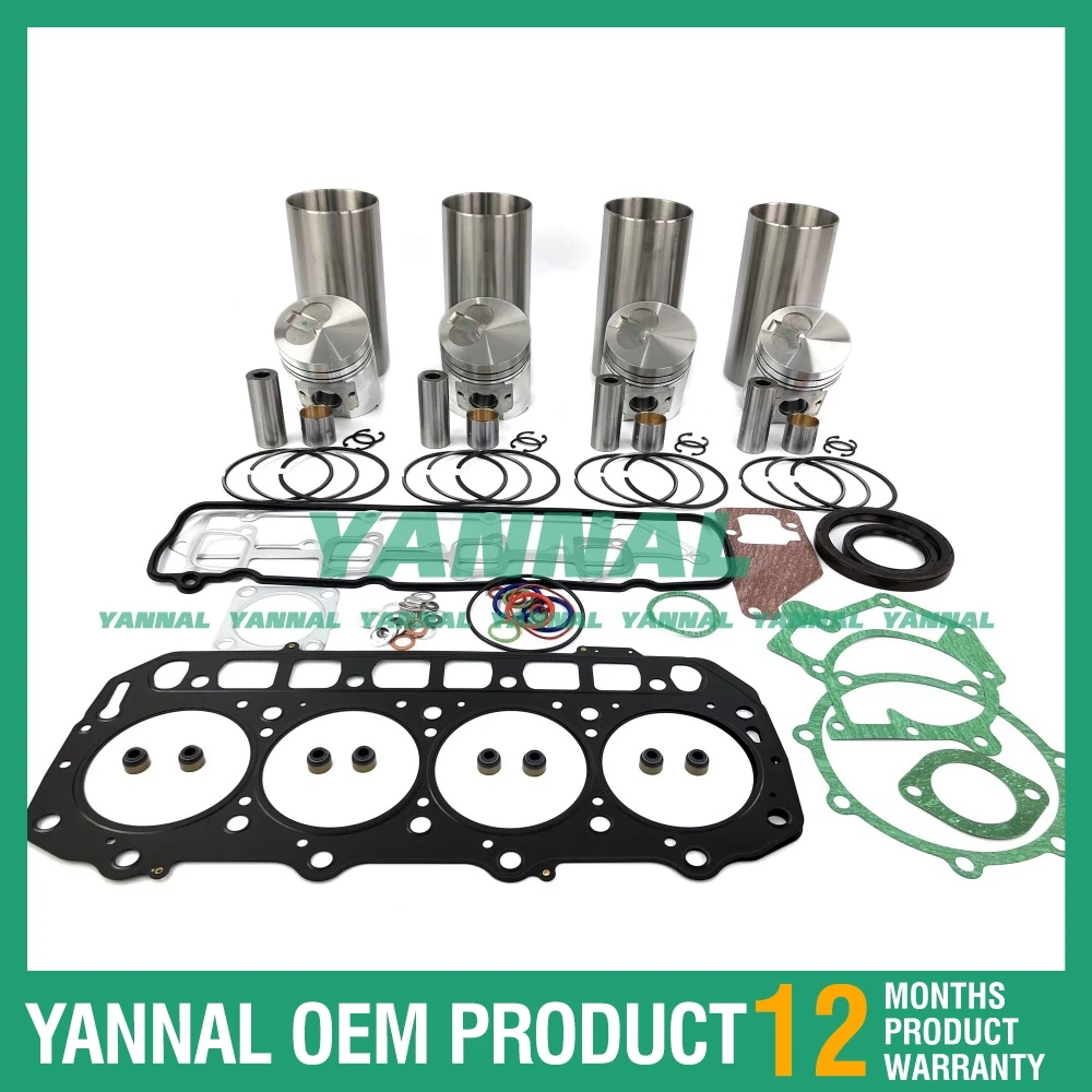 

Комплект гильзы цилиндра 4D94E с поршнем, кольцами и прокладками для двигателя Yanmar, запчасти