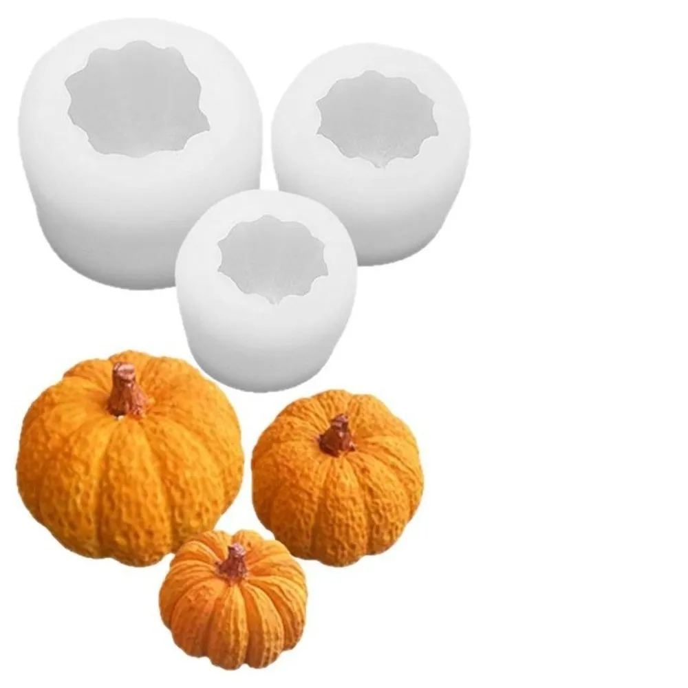 4Pcs/Set Versatile 3D Realistic Silicone Mold Halloween Theme Multi-Use Pumpkin Mold Candle Making Mold For Soap Making