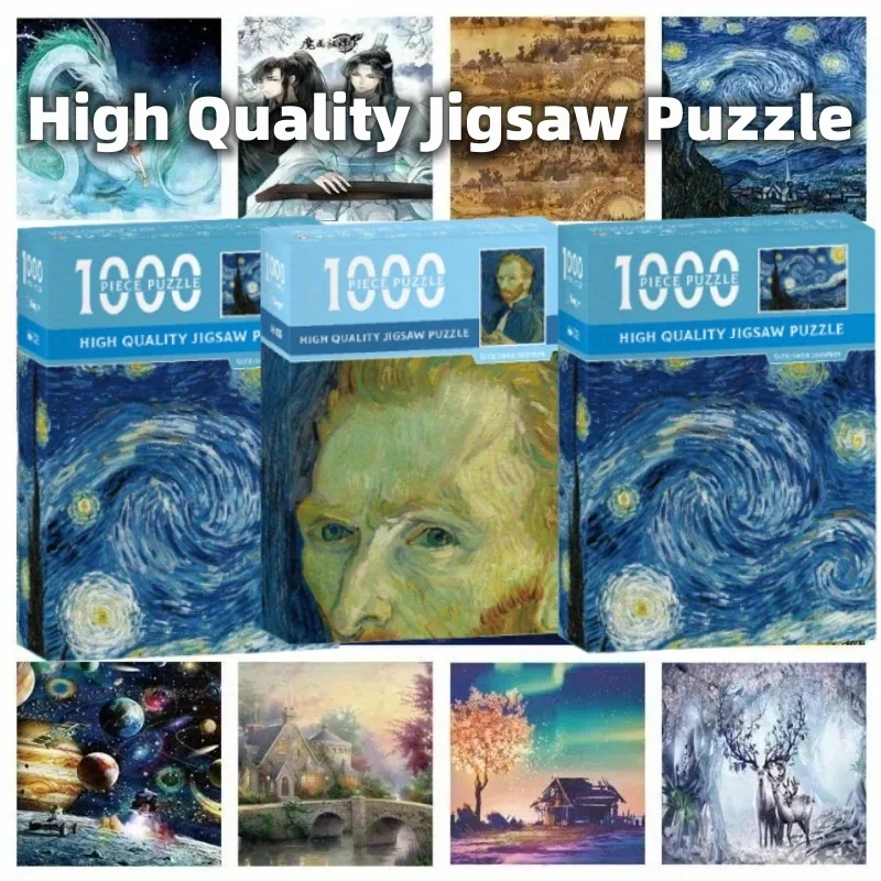 Decompression Toys Jigsaw Puzzles for Adults 1000 Pieces and Up Famous Landscape Painting Art Puzzles for Adults Family Games