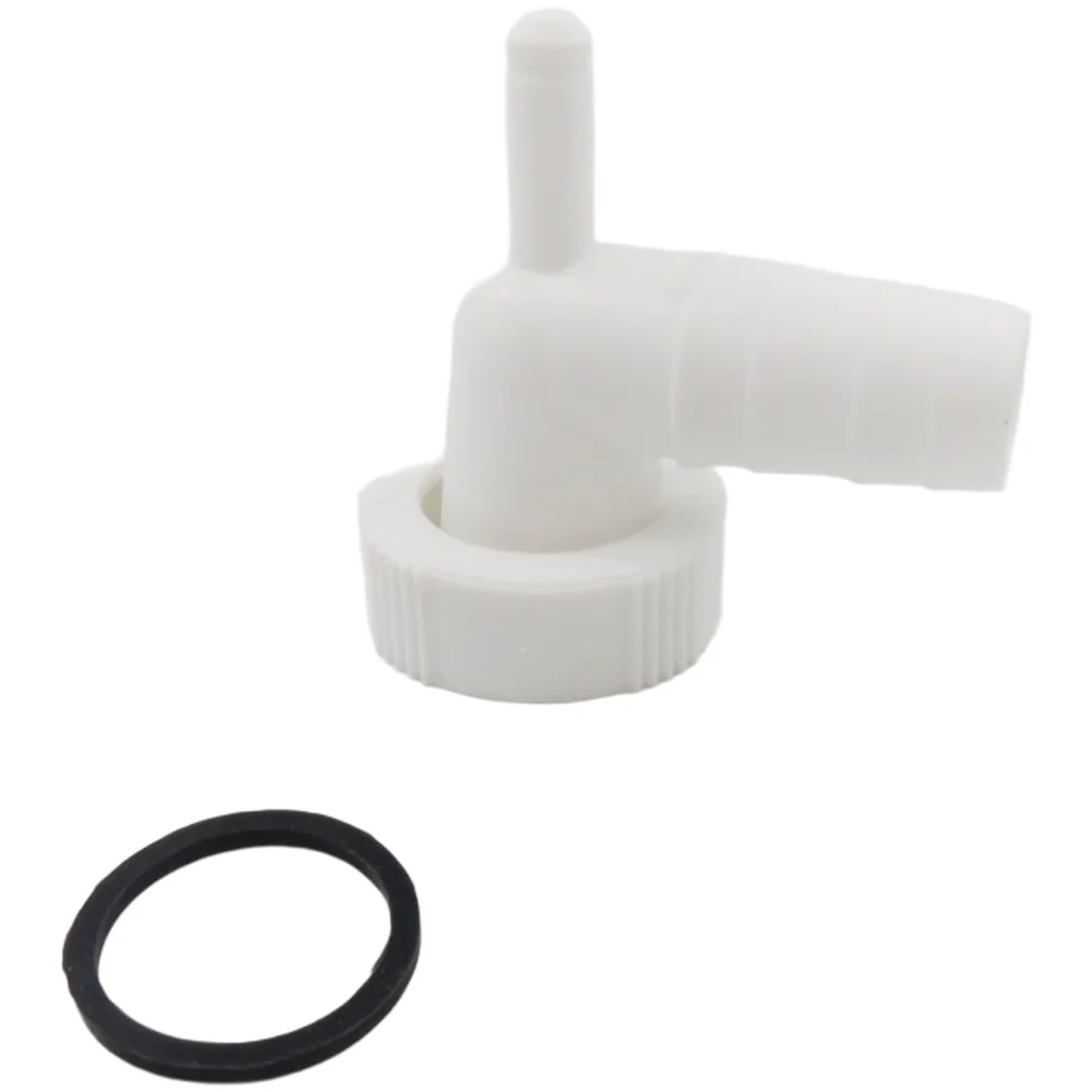 30mm White Appliance Hose Connector for Washing Machine and Dryer with Washer Nut for Leak Resistant Installation