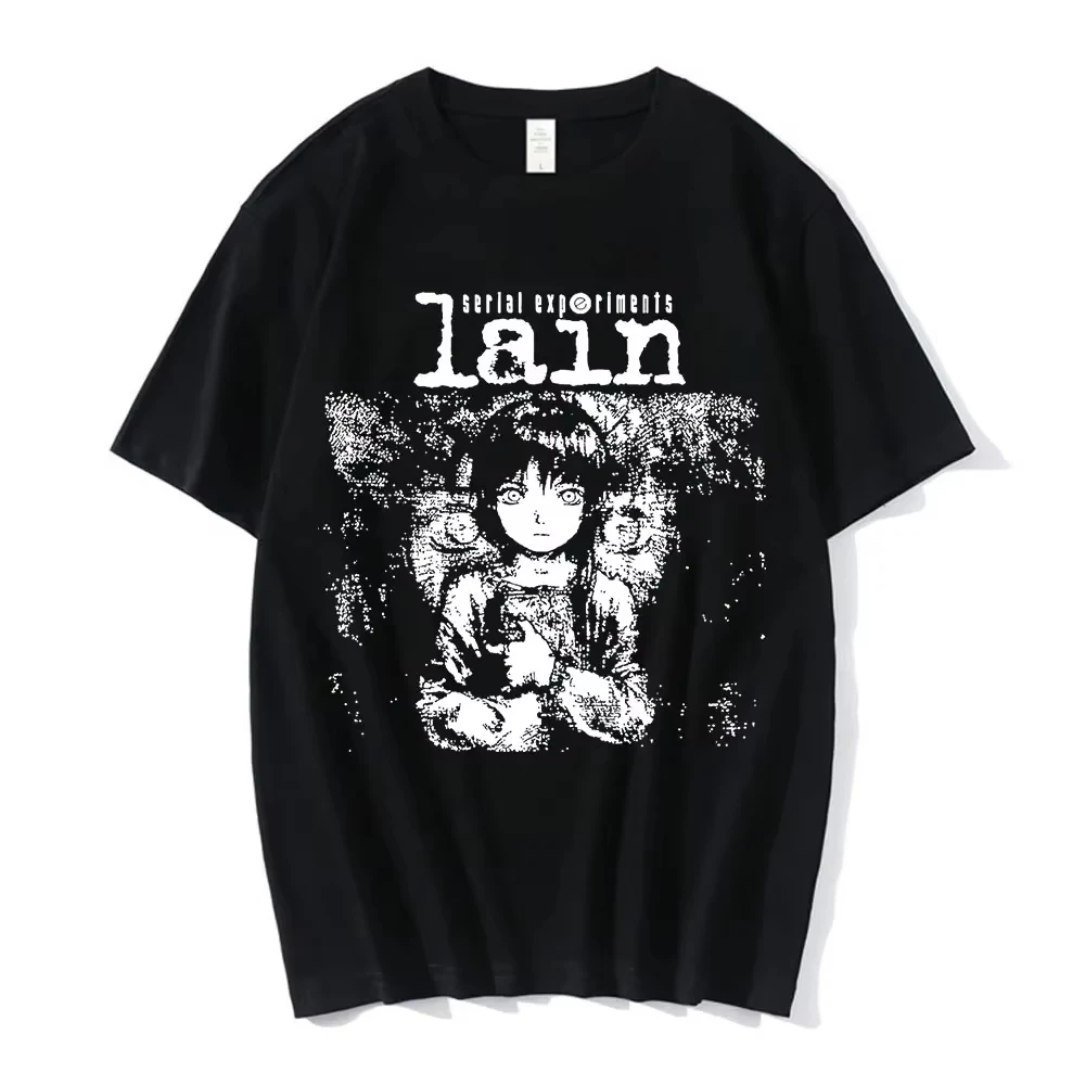 

Anime Serial Experiments Lain T-Shirt Men Women Graphic T Shirts Unisex Iwakura Manga Girl Sci Fi Short Sleeve Tee Tops