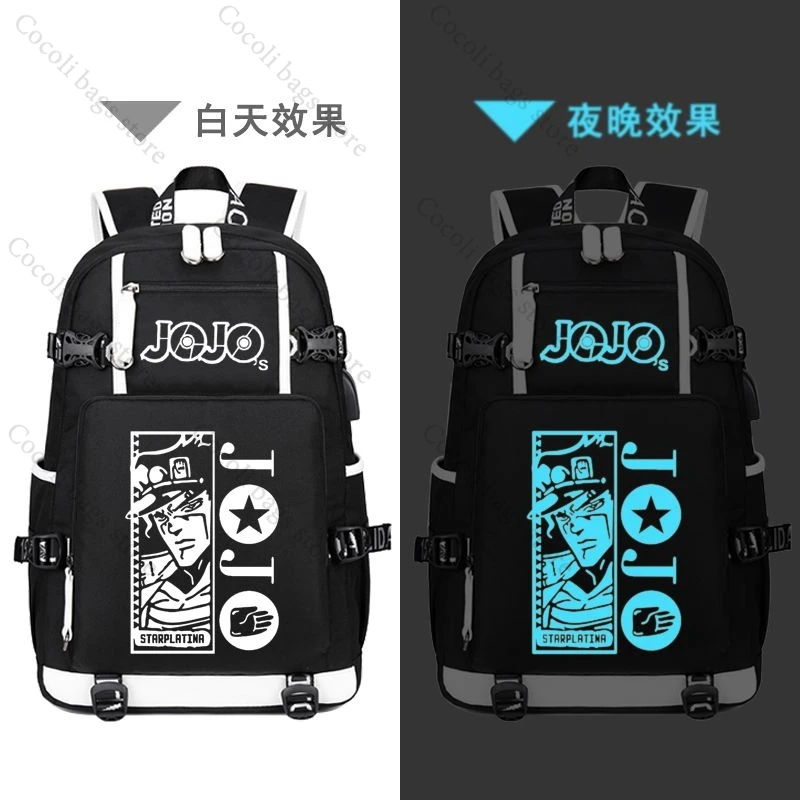 Anime JoJo's Bizarre Adventure Druckrucksack Schultasche Studententasche Lässiger Schulrucksack für Teenager Jungen Mädchen