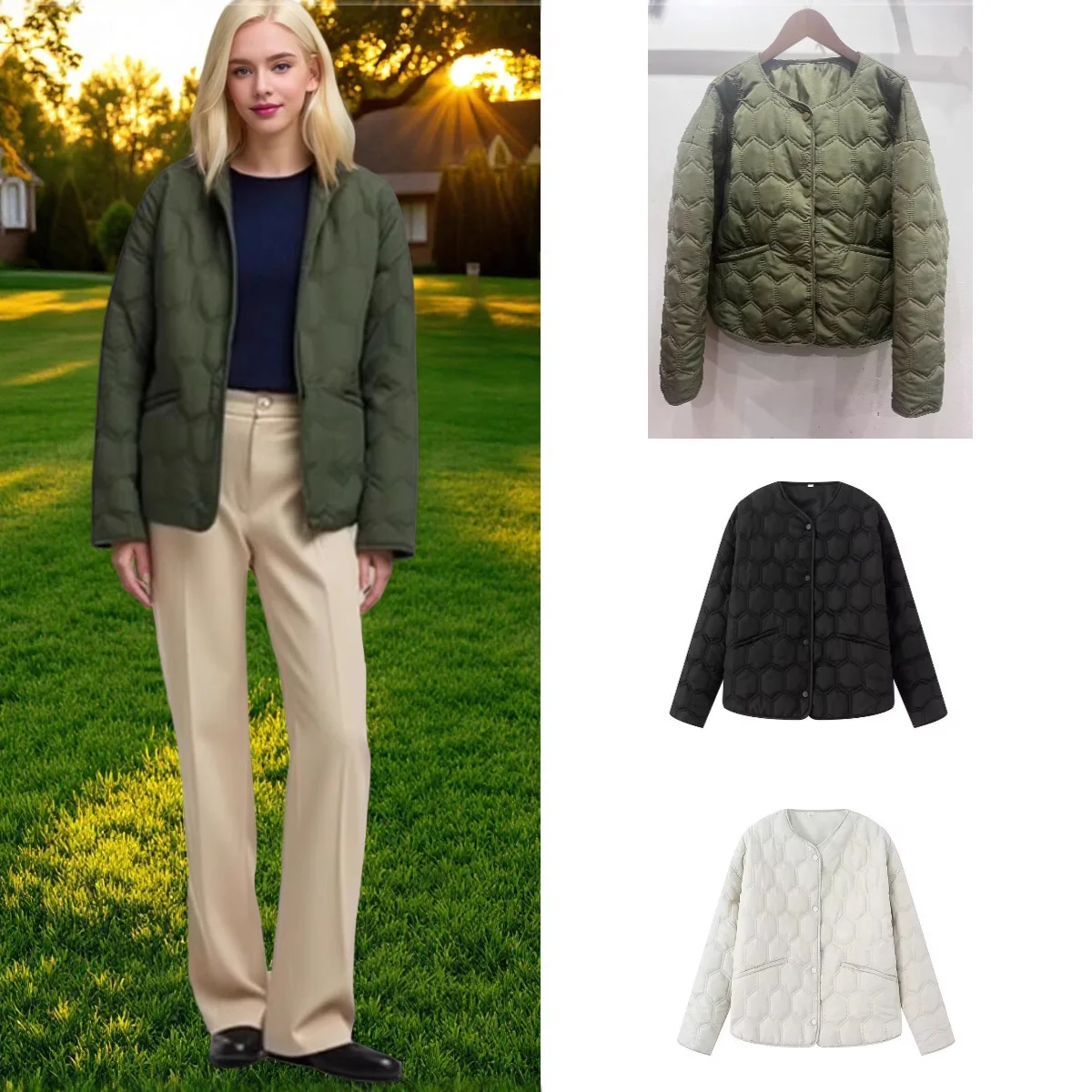 

Осенне-зимняя стеганая куртка, теплые женские парки, легкая куртка на хлопковой подкладке, однобортное шикарное пальто с длинными рукавами, ветрозащитное