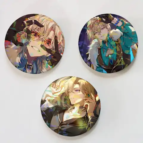 Honkai Star Rail Aventurine Round Exquisite Laser Badge Brooches Creative Pins For Clothes Hat Backpack Gift Accessories