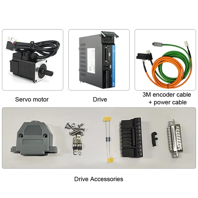 Imagem -05 - Lichuan-cnc Servo Motor com Kit Driver 100w ac Servo Motor Ac220v 3000rpm Impressora 3d 17bit Encoder Máquina de Gravura