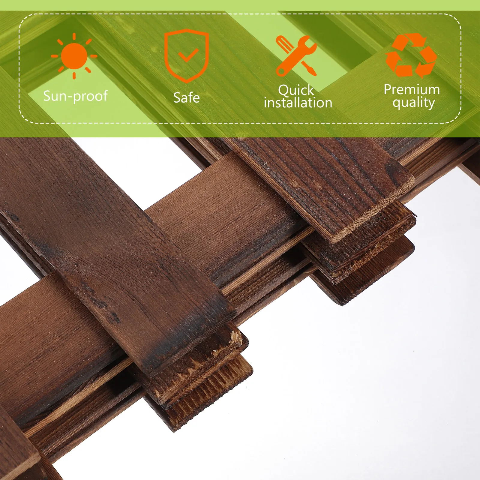 

1Pcs Garden Wooden Fence Carbonized Decorative Courtyard Lawn Divider Fence Easy Install Outdoor Garden Wood Fences