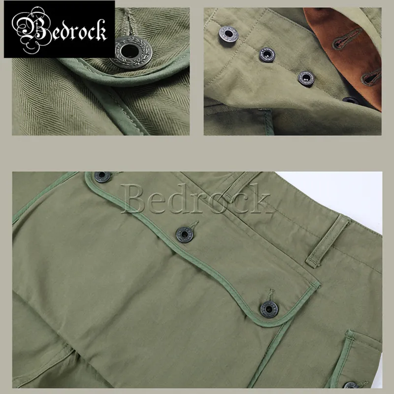 P-44 Monkey Pants Men\'s Military Style HBT Cargo Trousers Army Green loose Straight Vintage worker pant Herringbone