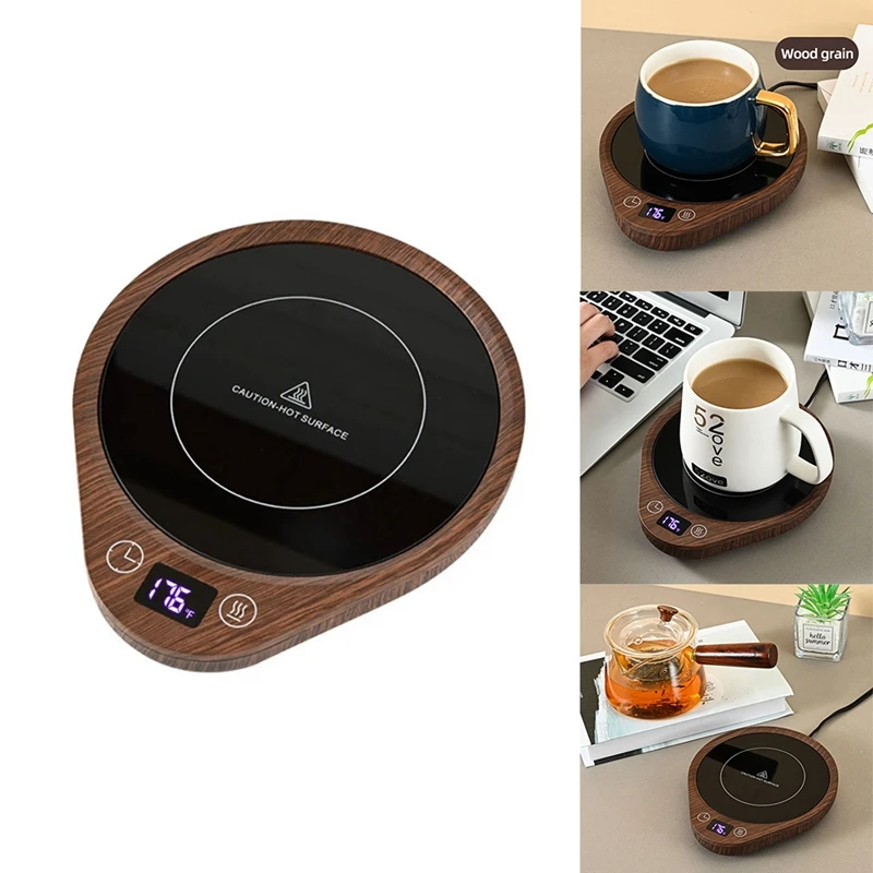 Aquecedor de caneca de café e aquecedor com 3 configurações de temperatura, coaster quente, almofada de aquecimento para mesa