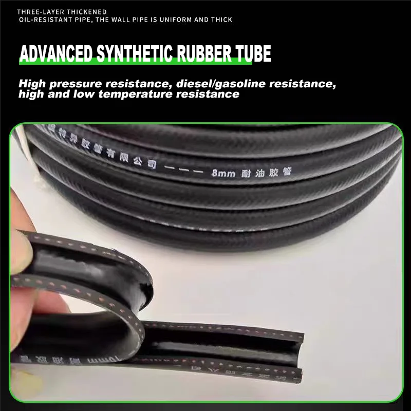 4 5 6 8 10 12 14 16 19 22 25mm Automotive Hose Oil Resistant Rubber Exhaust Pipe Diesel Engine Return Pipe High-Temperature Hose