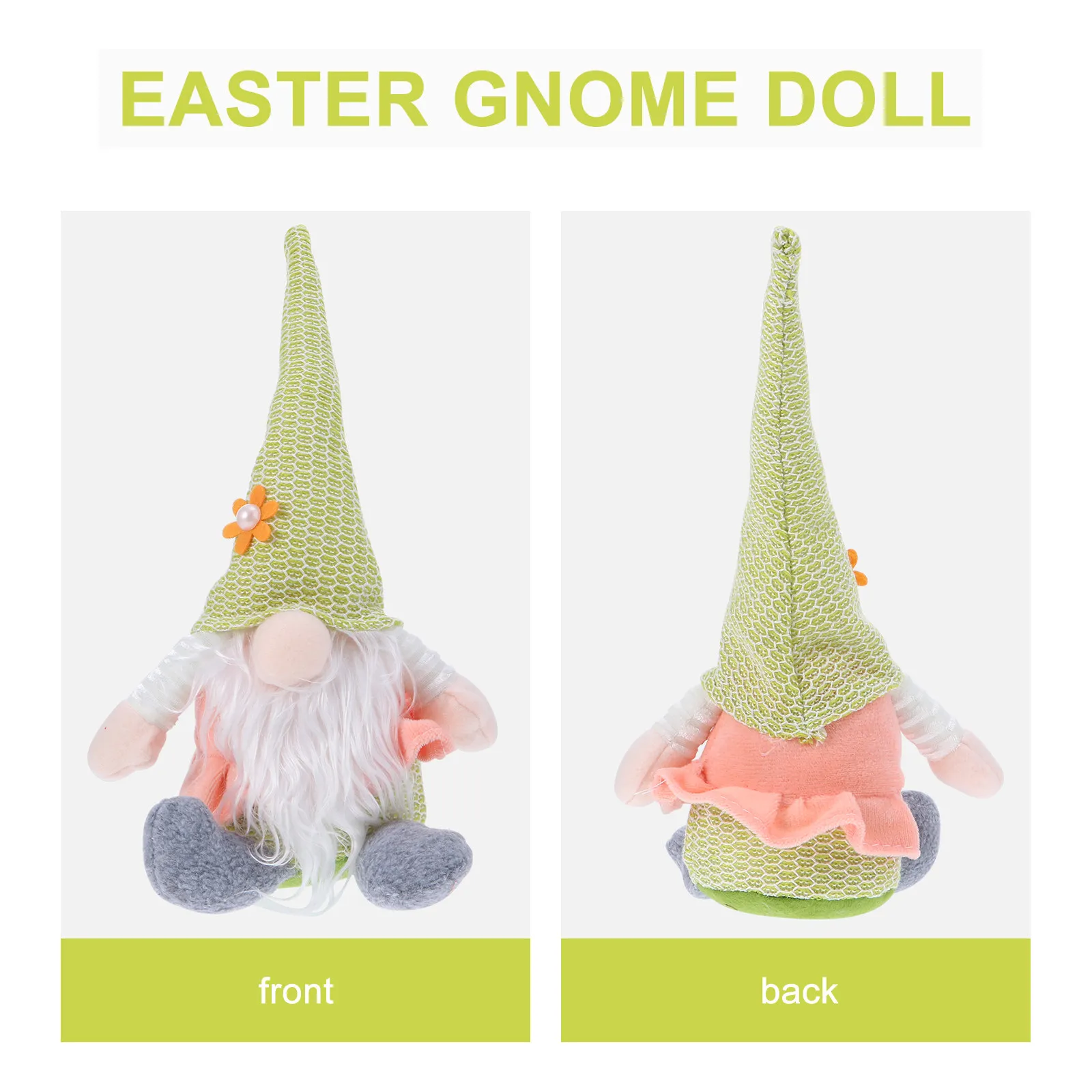 1Pcs Easter Gnome Ornament Lovely Sitting Gnome Decoration Desktop Tabletop Decor Holiday Spring Home Party Prop