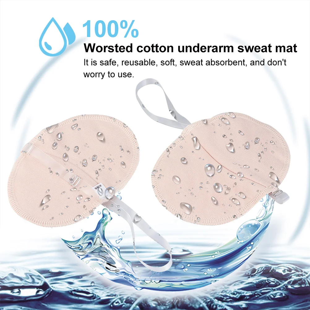 2 Pairs Sticker Underarm Sweat Pads Miss Wipes Armpit Guards Cotton Absorbing Cushions