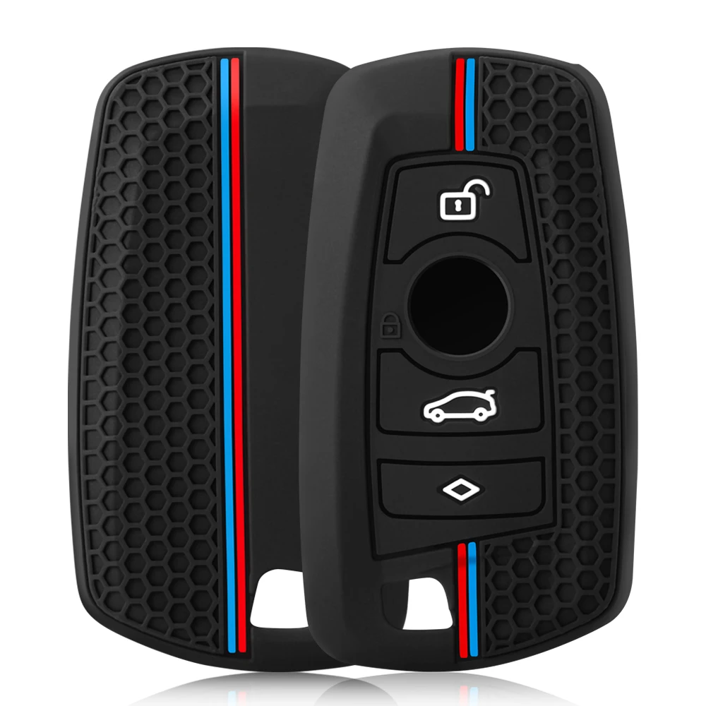 Silicone Car Key Case For BMW 1 2 3 5 7 Series F10 F20 F30 335 328 535 E90 E92 E93 Cover Remote Fob Shell Jacket 3 Buttons
