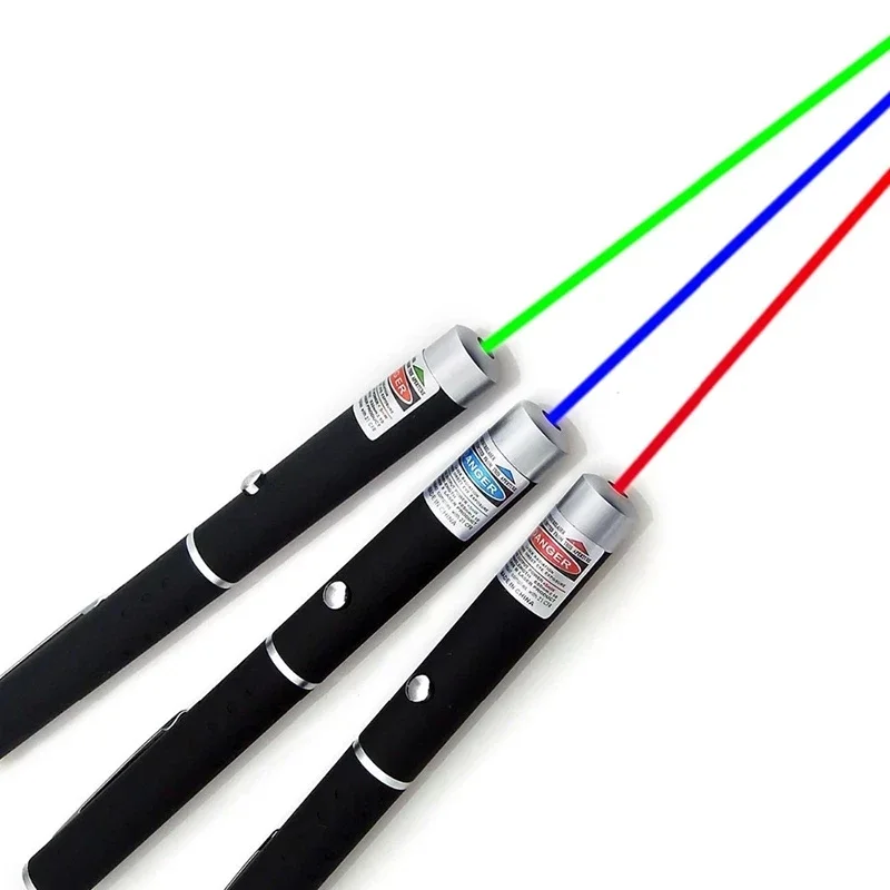 Três Color Laser Pen Projeção, Brinquedo para Ensino, Demonstração Tática, Pet Favorito, Sem Bateria, 3 Pcs Set