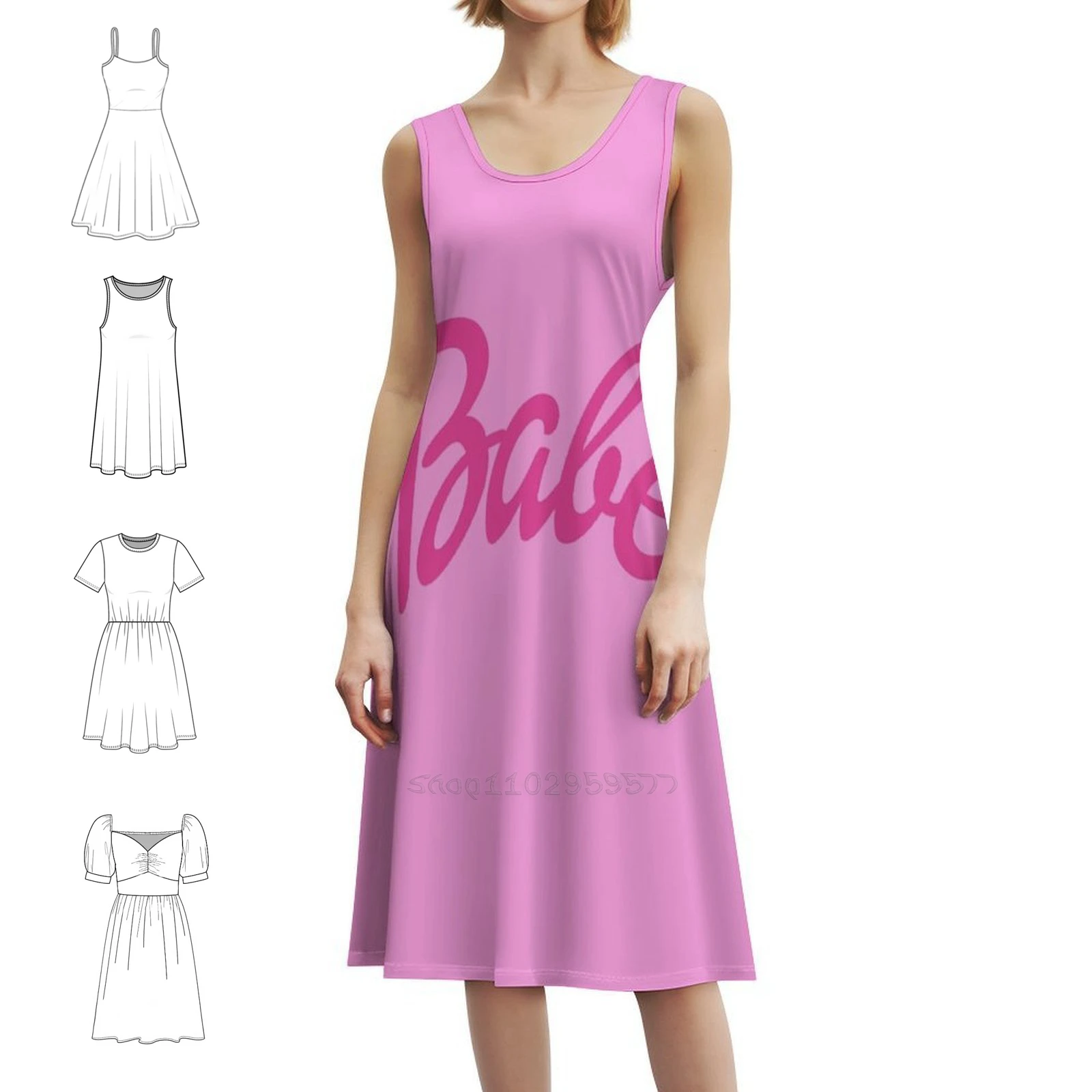 Pink Babe Doll Sweetheart Neckline Dress Elegant Summer Party Dress For Women Pink Cute Aesthetic Girly Bibble 90S Dress