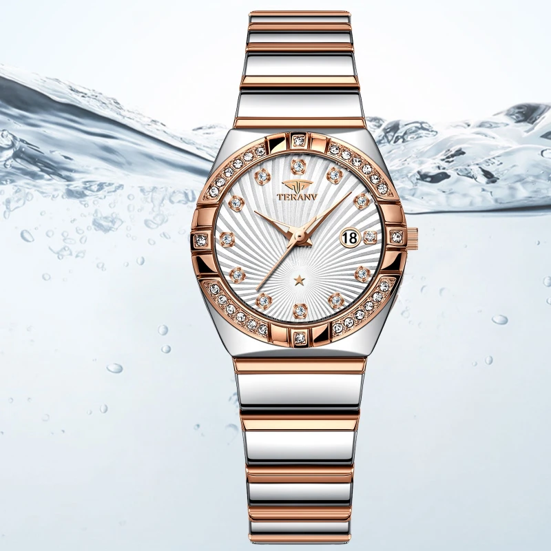 Fashion New Gift Women's Calendar Watch Alloy Steel Strip Waterproof Night Light Women's Watch