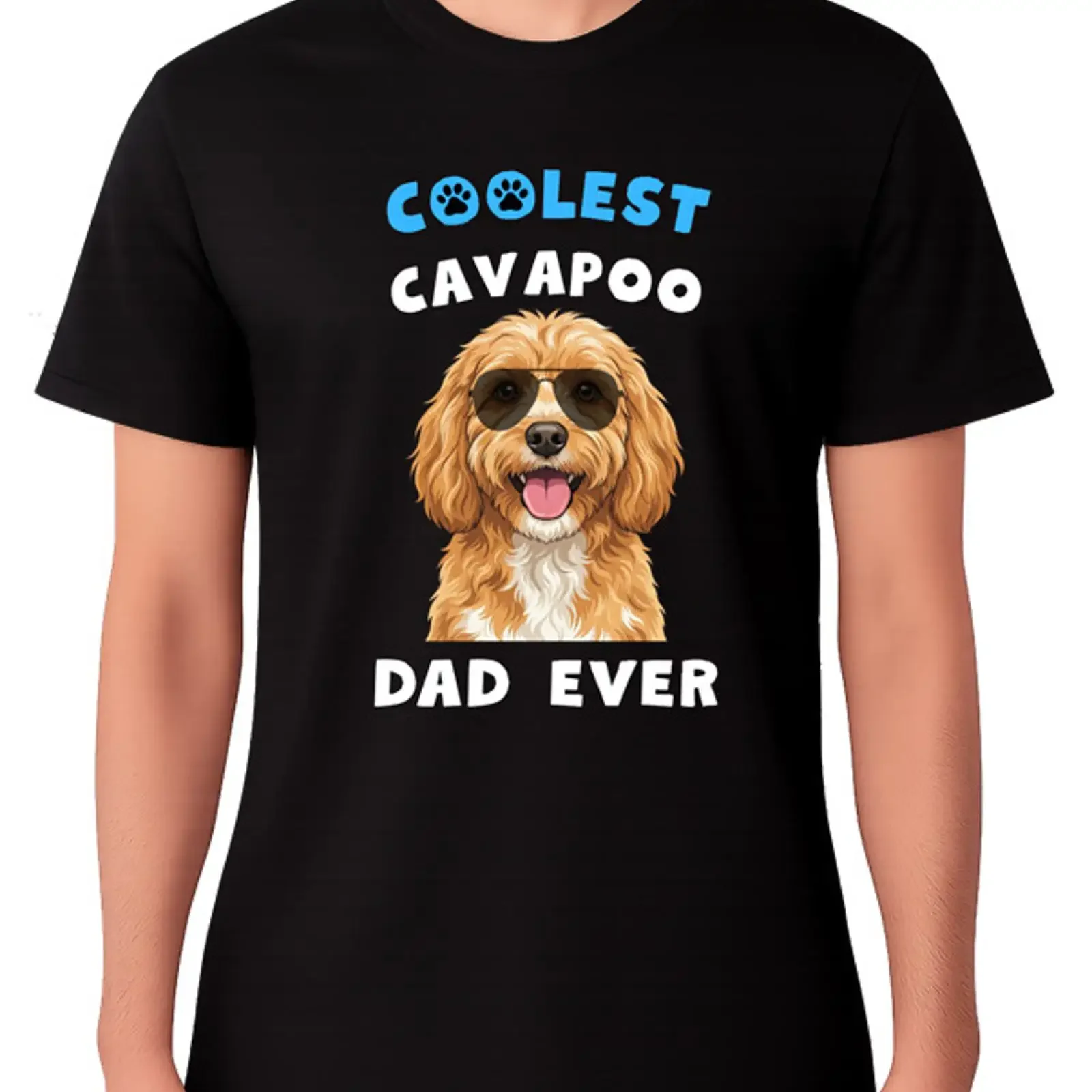 Coolest Cavapoo Dad Ever T Shirt Dog Lover Father  vintage Washed Versatile Comfortable Unisex fashion Slightly