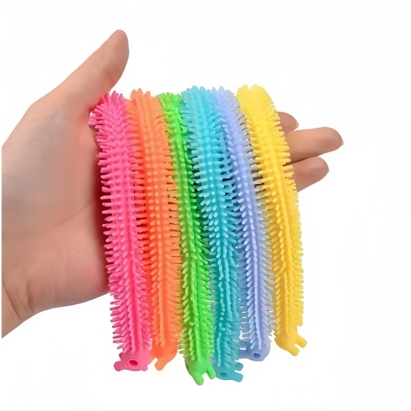 6PCS Novelty Funny Colorful Alpaca Lala Le Bracelet Stress Relief Sensory Toys Decompression Noodle Stretch Rope Toy Autism Gift