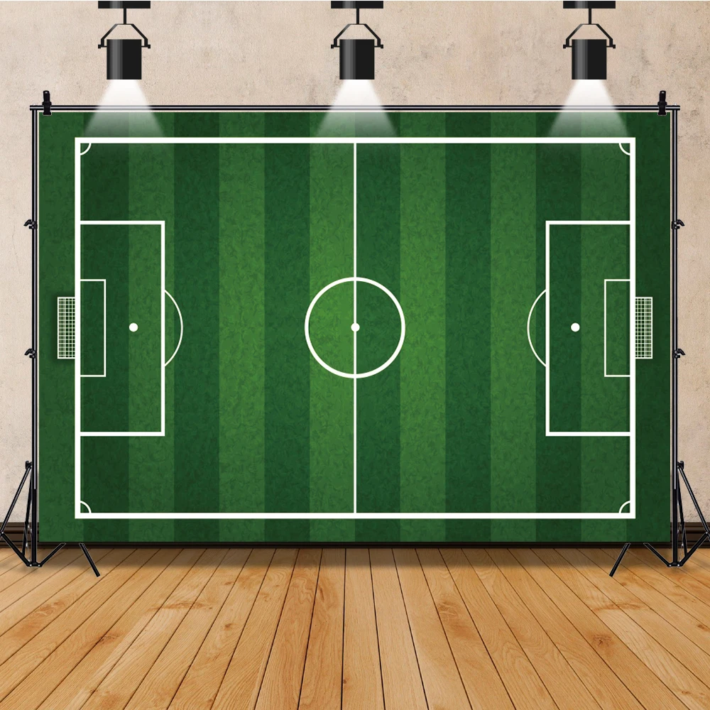 Laeacco-fondos de fotografía personalizados para estudio fotográfico, fondos de dibujos animados a rayas, fútbol, fiesta de cumpleaños