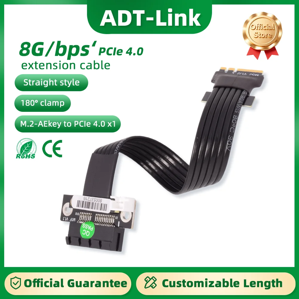 

ADT-Link M.2 Key A.E WiFi NGFF Riser to PCI-E 4.0 1X 4X 8X 16X Адаптер расширения карты 270 ° 180 ° Удлинительный кабель Gen4 AE Key A E