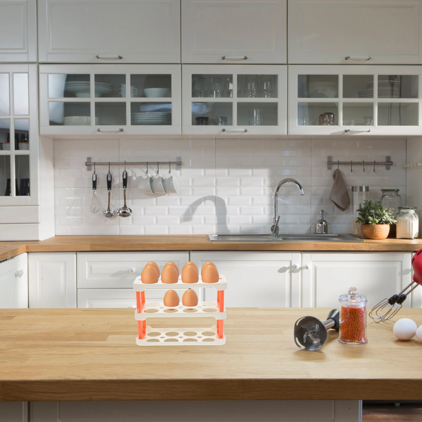 

Plastic Egg Holder Compact Storage Container Fits Fridge Cabinet Saves Space Prevents Collision Refrigerate Practical