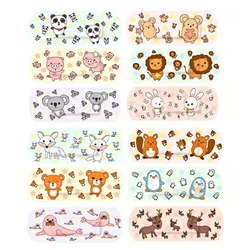 Animal dos desenhos animados Padrão Band Aid impermeável, Hemostasia, Adesivo, Bandagens do bebê, Patches de gesso ferida para crianças, Kawaii, 120pcs por lote