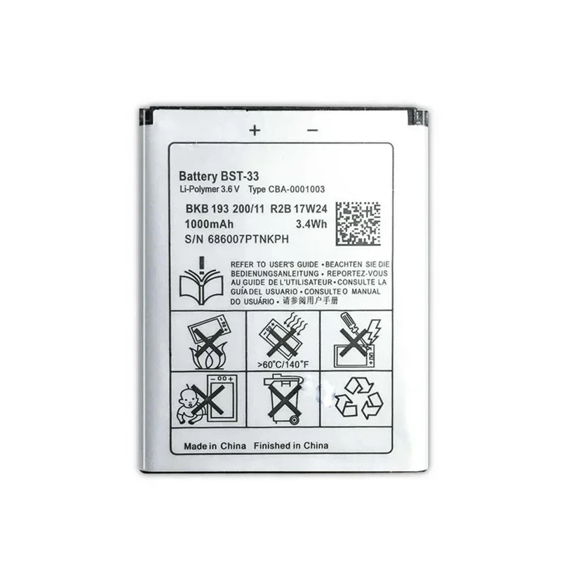 3.6V 1000mAh BST-33 Battery For Sony Ericsson K530 K550 K630 K660i K790 K790i K800 K800i K810 K810i Mobile Phone Batteries