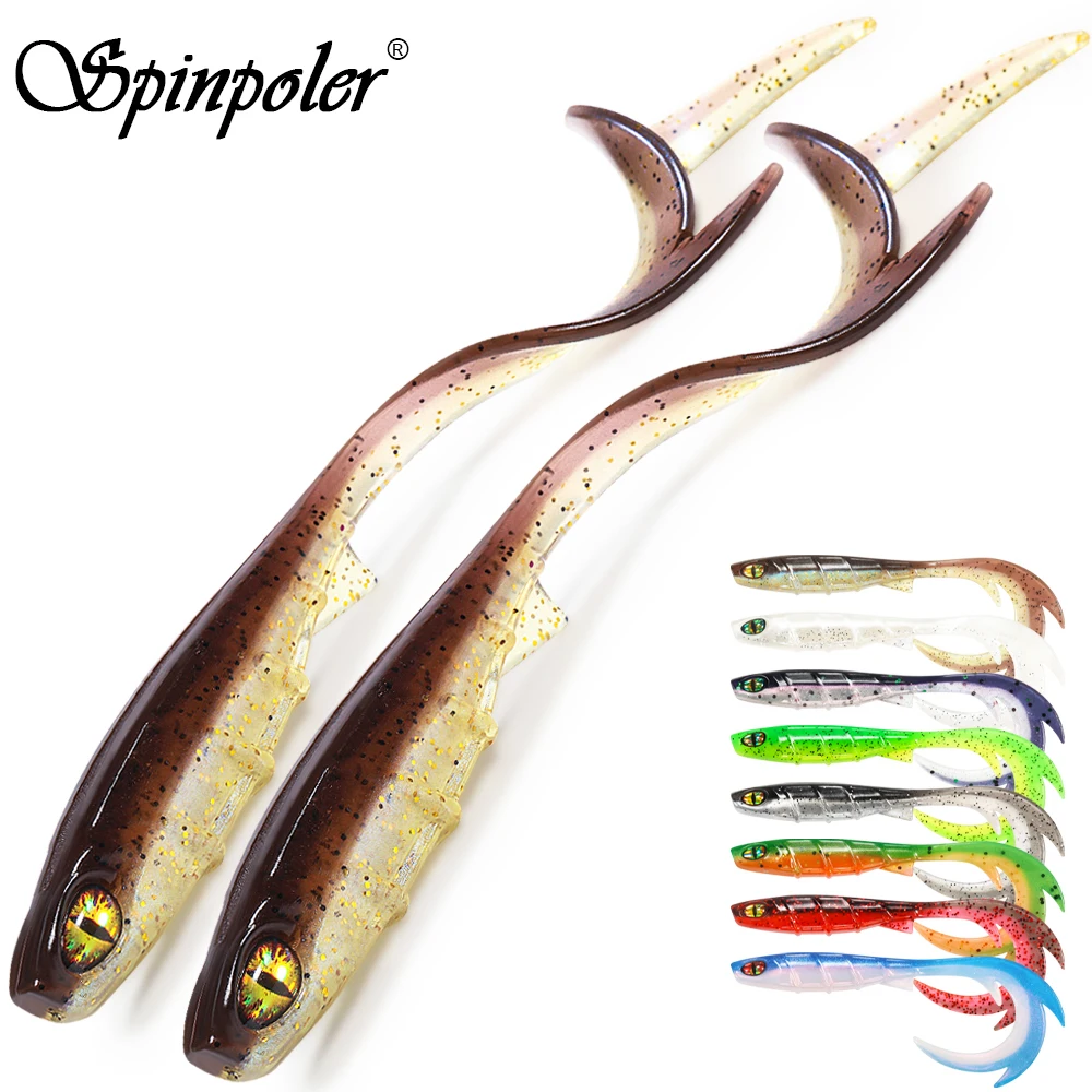 Spinpoler 3D Eye Fishing Lure 9.5cm Softbait Wavy Tail Baitfish Rib Body For Zander Pike Predatory Fish Spinning Jigging Tackle