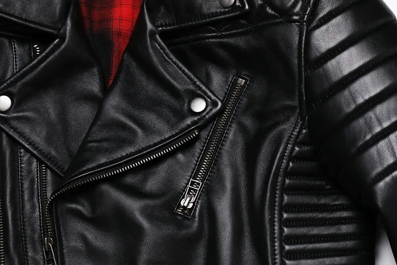 New Sheepskin Genuine Leather Jacket Oblique Zipper Fashion Motocycle Slim Jackets Soft Spring and Autum Clothing Short Coat 14 S53d13372eff0449780d671453ca60d8cD