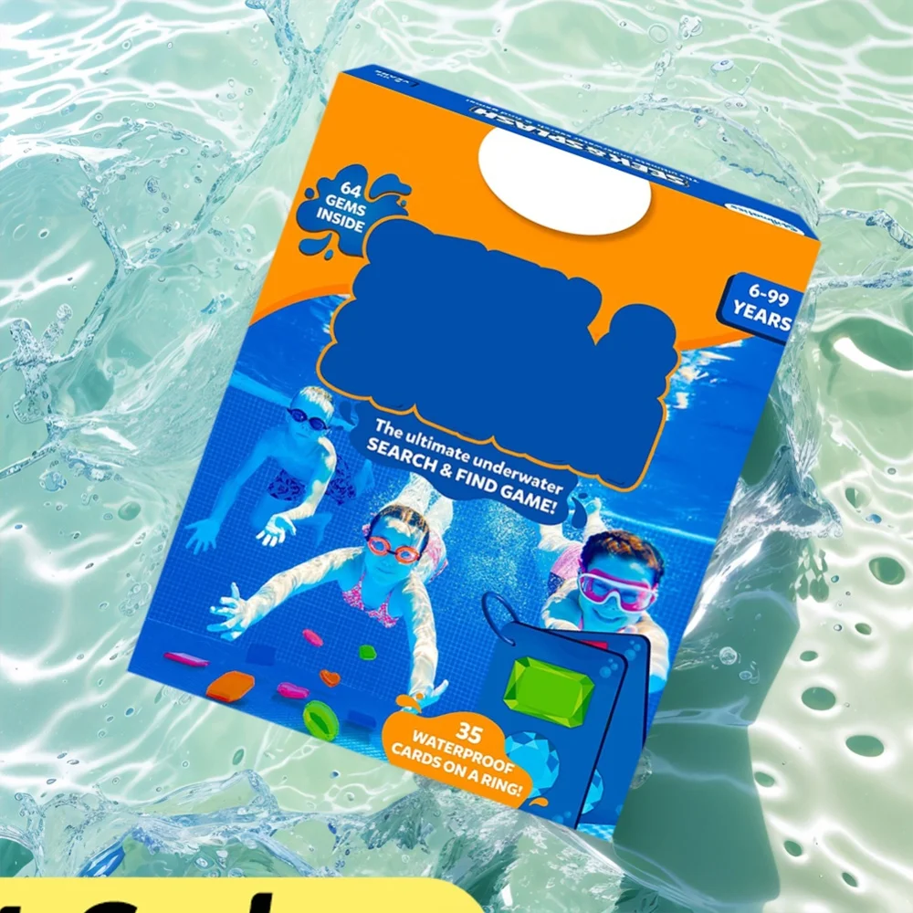 Skillmatics Pool Toys & 64 Colorful Gem Underwater Diving Game Kids Learning Games Outdoor Activities Summer Pool Water Sport