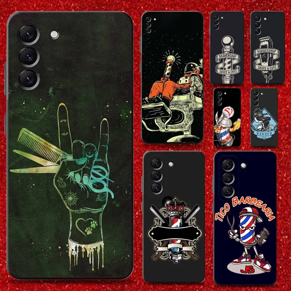 

Barber Shop Hair Stylist tools Phone Case For Samsung Galaxy A13,A21s,A22,A31,A32,A52,A53,A71,A80,Soft Black Shell
