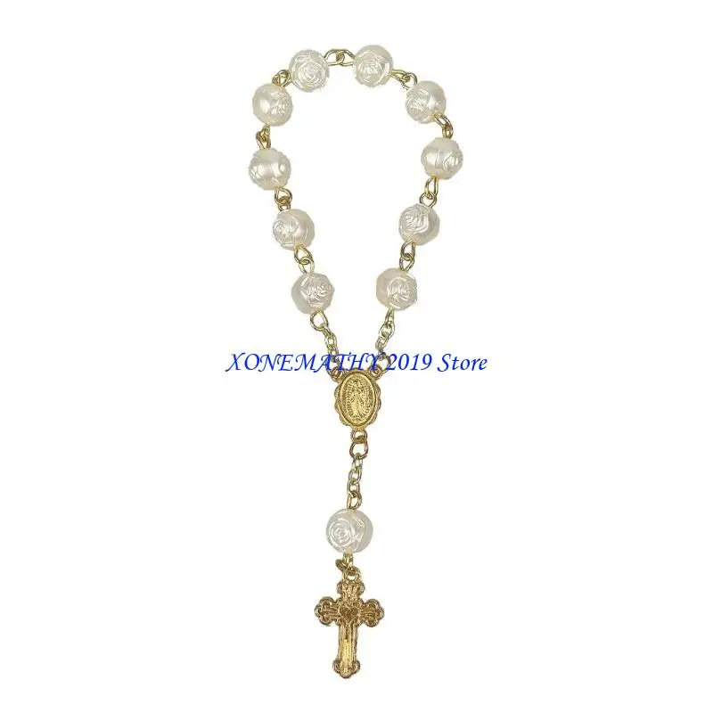 F42F Acrylic Finger Rosaries Party Favor Baptism Rosary Finger Baptism Rosaries