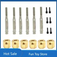 For MJX H8H YiKong YK4082 YK4102  YK6061 Brass 12mm Wheel Hex Extended Adapter with Output Shaft RC Crawler Car Upgrade Parts