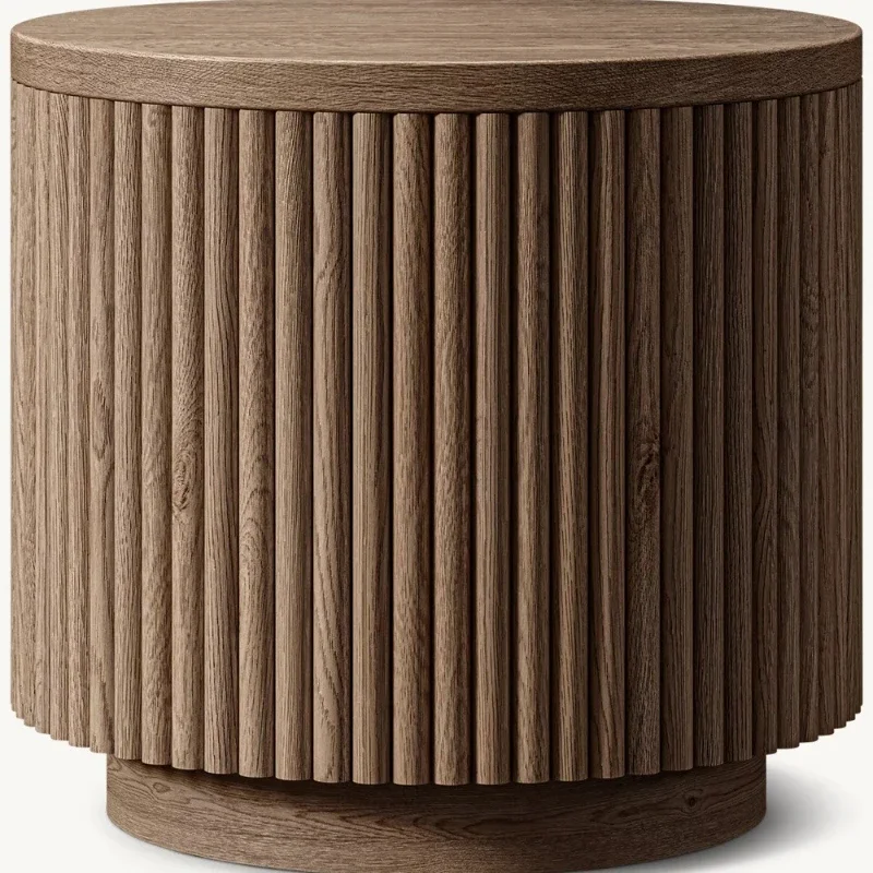 

American solid wood edge table, high-end luxury living room, desk next to sofa can hold notebook