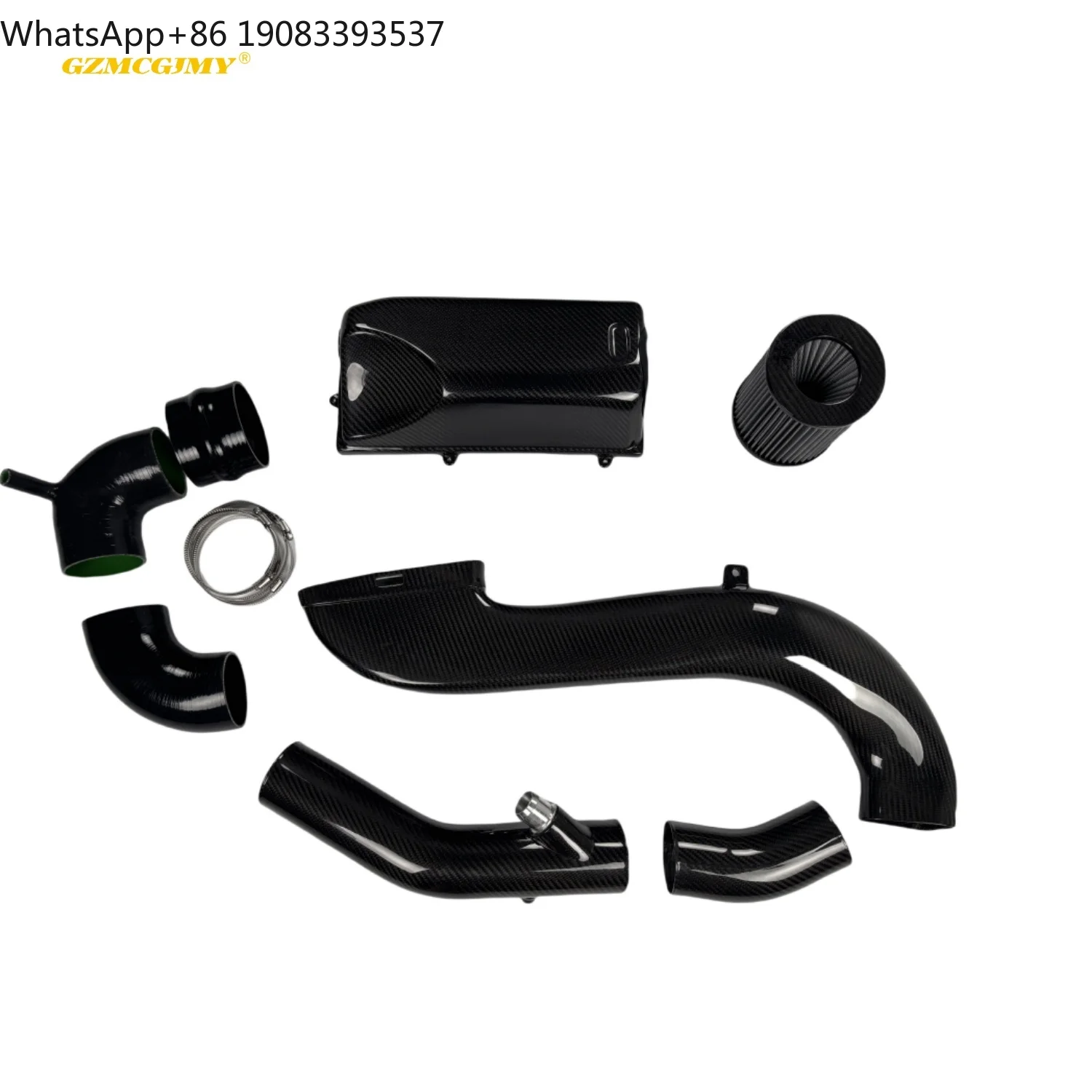 Efficient Intake Real Dry Carbon Fiber Cold Intake System for Suitable for Mercedes Benz W205 C300 C43 M264 Engine Intake Pipes