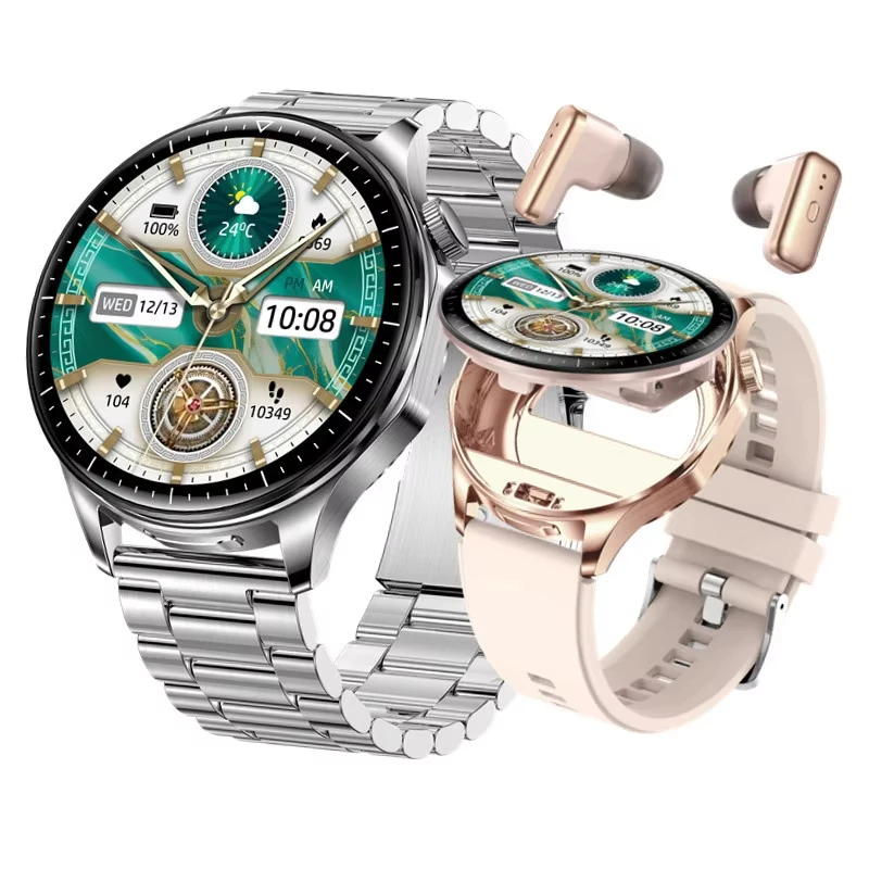 

AMOLED Смарт-часы T98 Bluetooth-вызов Беспроводные наушники 2 в 1 TWS Наушники Фитнес-трекер Шумоподавление Динамик Смарт-часы