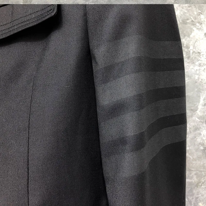

Faionable Bla Men's Jaet Coat Long Sle Briti Sle Autumn Winter New ular Tailored Suit Windbreaker Single Button
