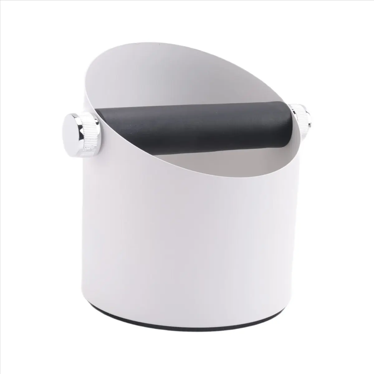A006 Knock Box for Coffee with Removable Knock Bar Espresso Bin for Home Kitchen Office Espresso Machine Accessories-White