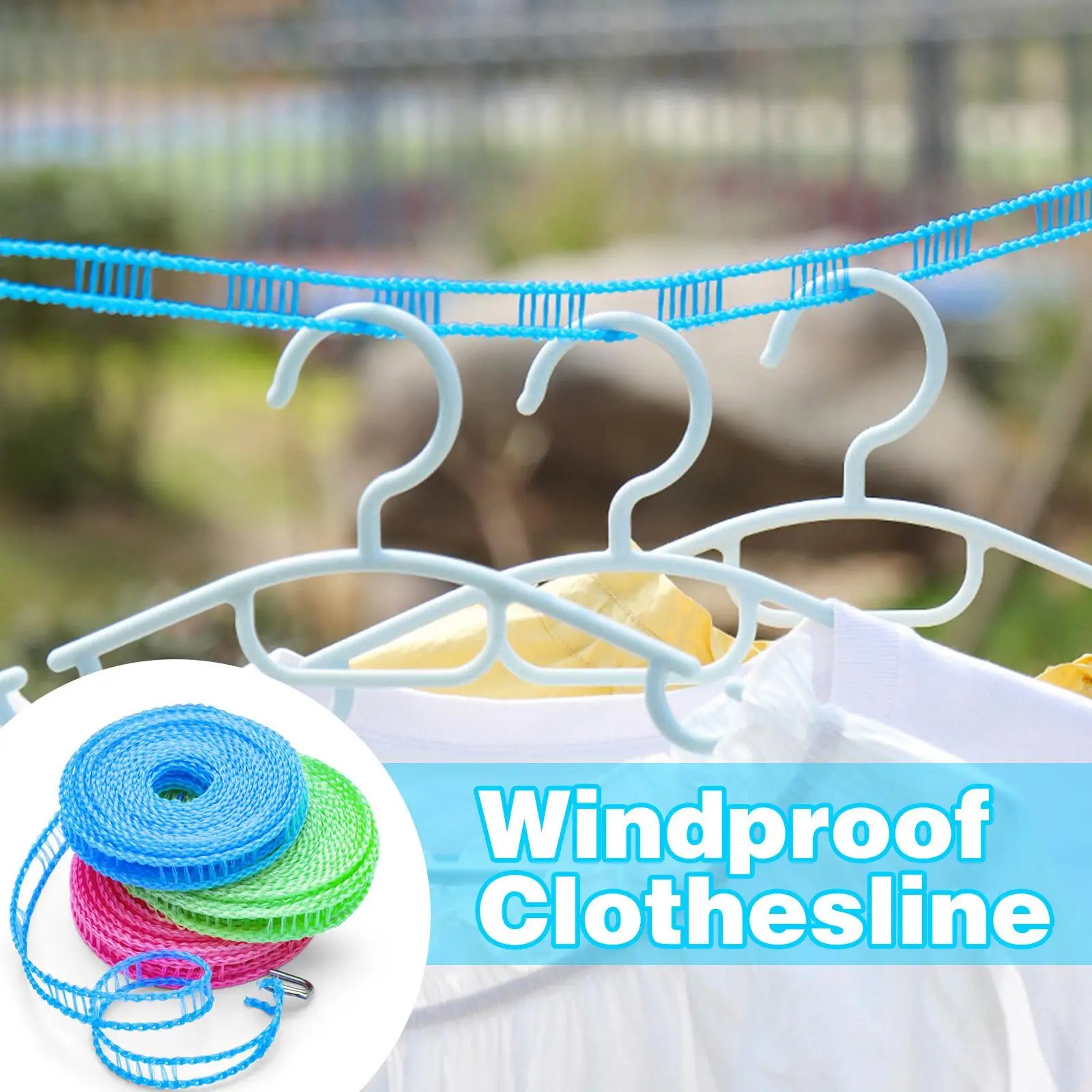 5/8M Portable Clotheslines Windproof Fence-Type Clothesline For Outdoor Indoor Home Travel Drying Rack Clothesline