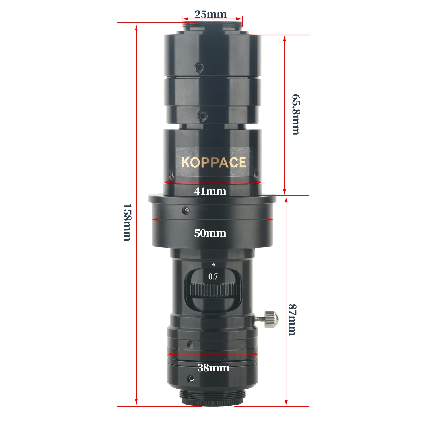 KOPPACE 150mm Working Distance HD Industrial Lens Continuous Zoom Objective